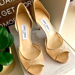Jimmy choo nude lace heel